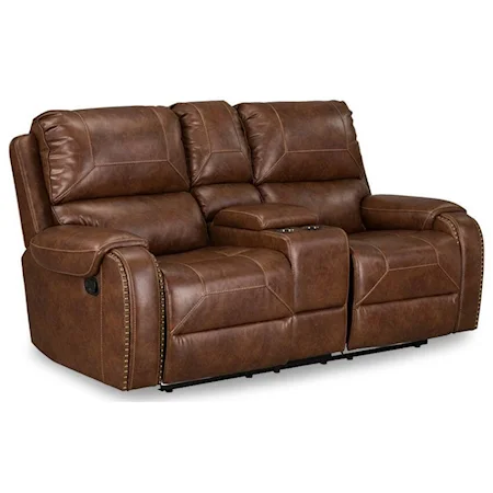 Traditional Power Reclining Loveseat with Power Strip